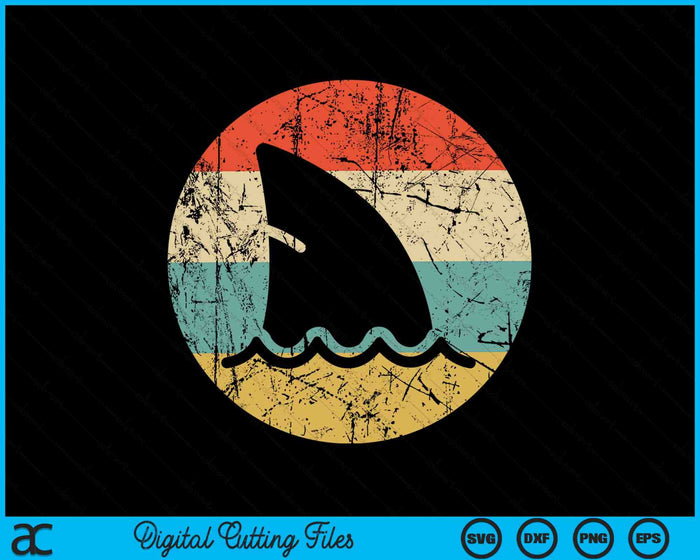 Shark Fin Retro Style Shark SVG PNG Archivos de corte digital