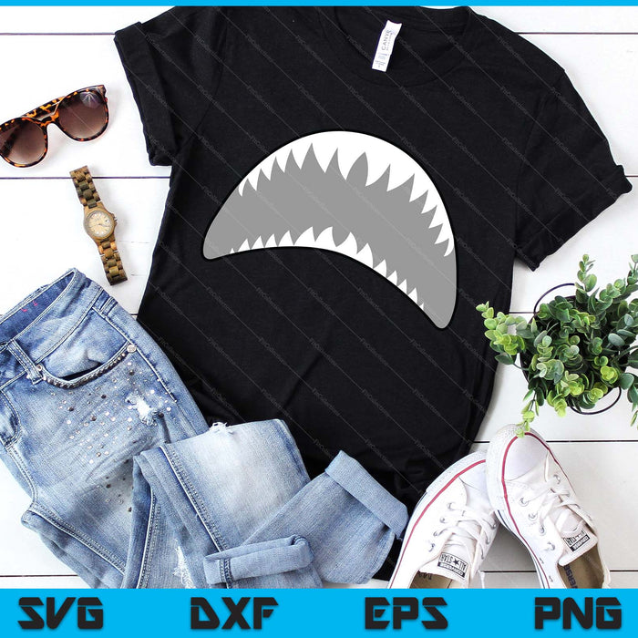 Shark Mouth Jaw Lazy Easy Costume For Halloween Party SVG PNG Digital Printable Files