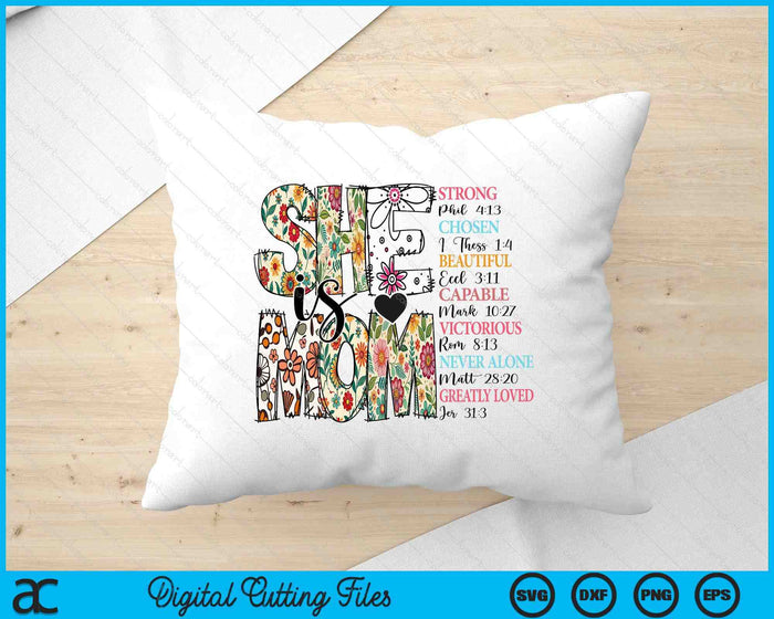 She Is Mom Mother's Day SVG PNG Digital Printable Files