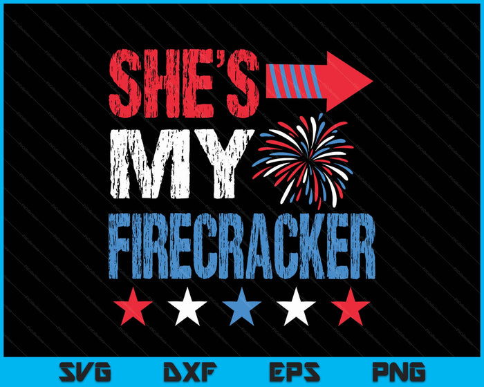 She's My Firecracker Matching 4th Of July  For Couples SVG PNG Digital Printable Files