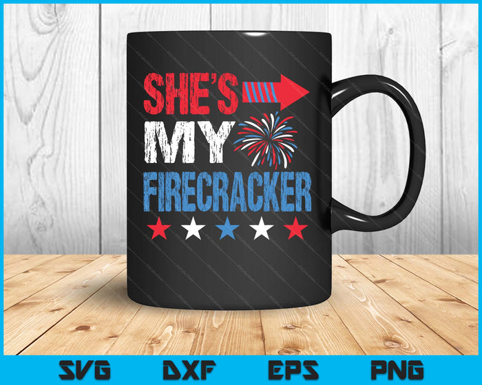 She's My Firecracker Matching 4th Of July  For Couples SVG PNG Digital Printable Files