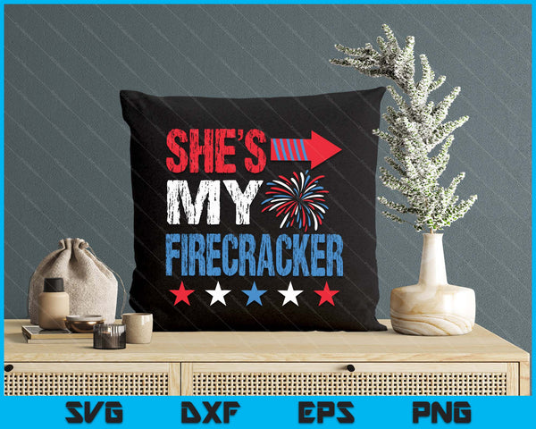 She's My Firecracker Matching 4th Of July  For Couples SVG PNG Digital Printable Files