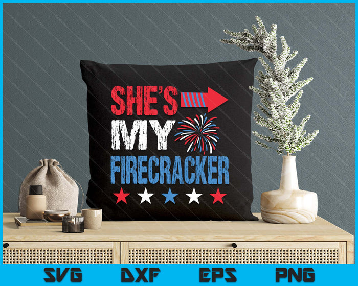 She's My Firecracker Matching 4th Of July  For Couples SVG PNG Digital Printable Files