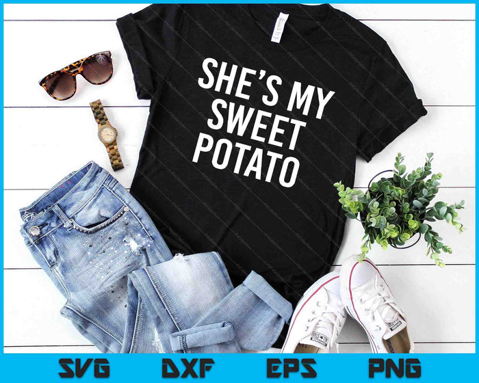 Ze is mijn zoete aardappel Thanksgiving Shirts SVG PNG digitale snijbestanden