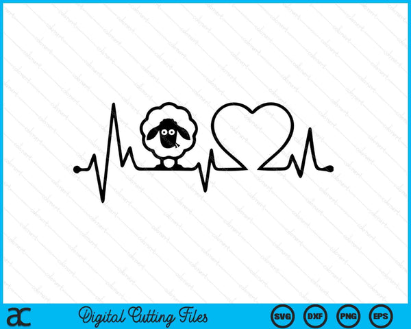 Sheep heartbeat SVG cut file
