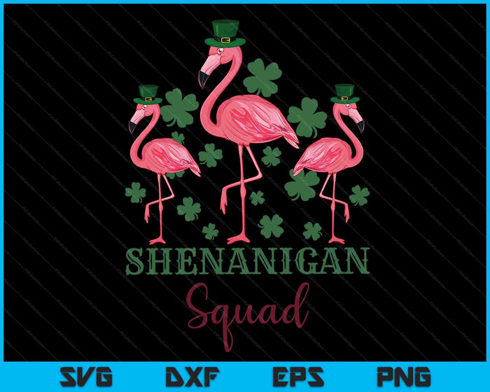 Shenanigan Squad Ierse Flamingo St Patricks Day vogel dier SVG PNG digitale afdrukbare bestanden
