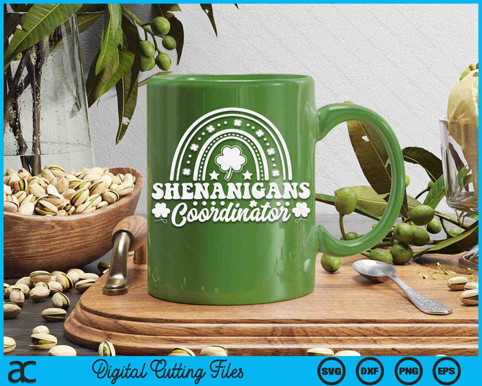 Shenanigans Coordinator With Shamrock Funny St Patricks Day SVG PNG Digital Printable Files