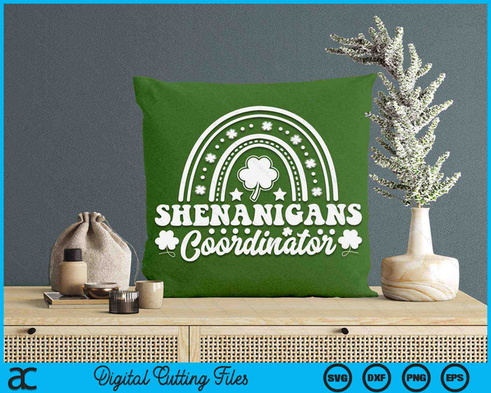 Shenanigans Coordinator With Shamrock Funny St Patricks Day SVG PNG Digital Printable Files