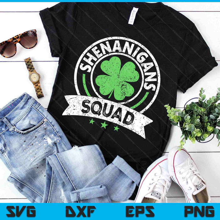 Shenanigans Squad Funny St Patrick's Day Matching Group SVG PNG Digital Printable Files