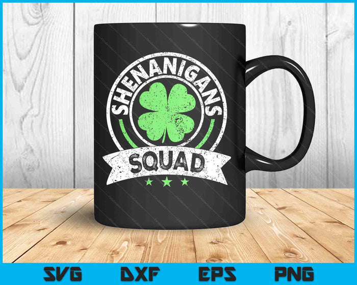 Shenanigans Squad Funny St Patrick's Day Matching Group SVG PNG Digital Printable Files