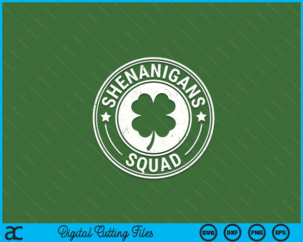 Shenanigans Squad St Patricks Day Matching Family Group SVG PNG Digital Printable Files