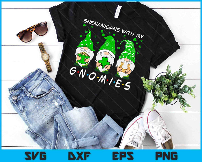 Shenanigans With My Gnomies St Patrick's Day Gnome Shamrock SVG PNG Digital Printable Files