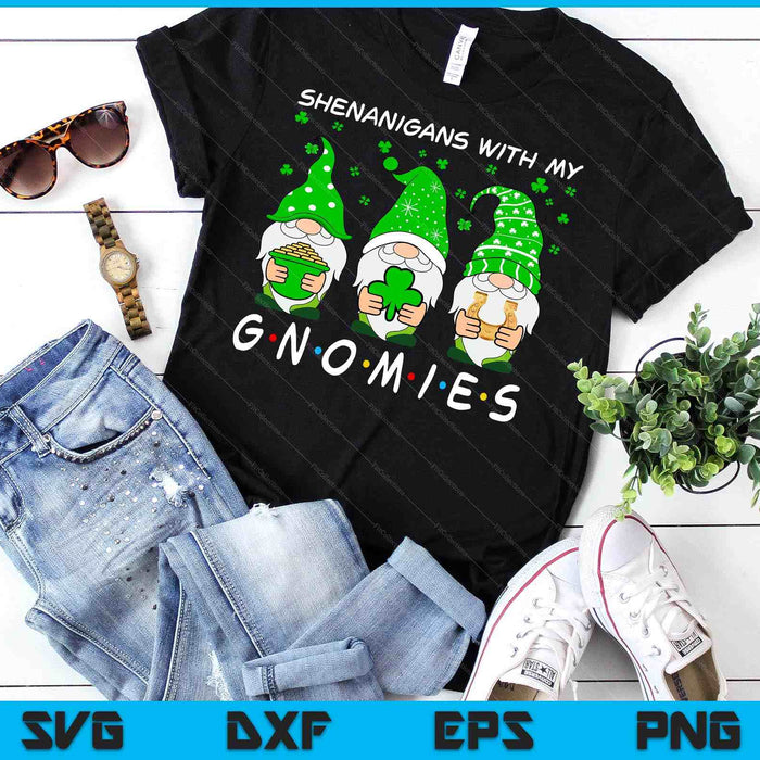 Shenanigans With My Gnomies St Patrick's Day Gnome Shamrock SVG PNG Digital Printable Files