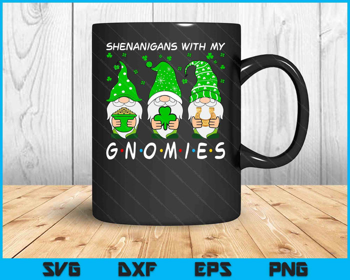 Shenanigans With My Gnomies St Patrick's Day Gnome Shamrock SVG PNG Digital Printable Files