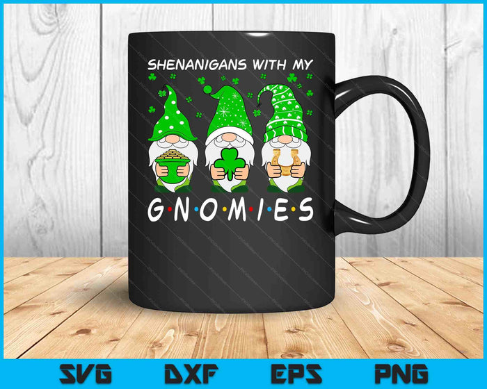 Shenanigans met mijn Gnomies St Patrick's Day Gnome Shamrock SVG PNG digitale afdrukbare bestanden