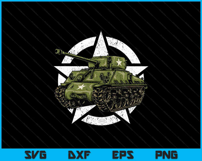 Sherman M4 World War 2 Army Tank Vintage Tank A Military Boy SVG PNG Digital Printable Files