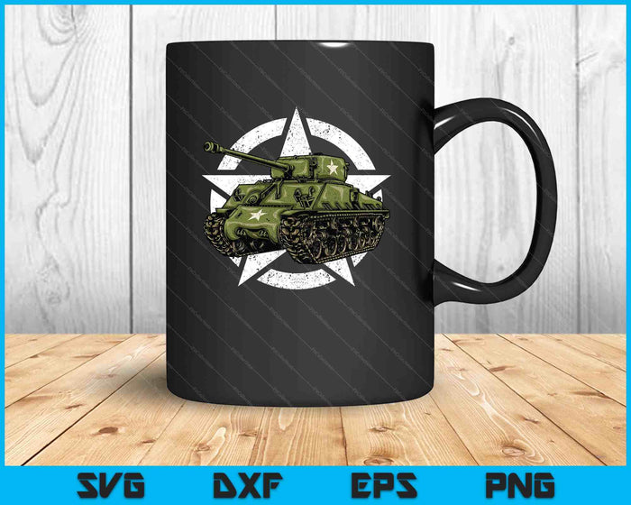 Sherman M4 World War 2 Army Tank Vintage Tank A Military Boy SVG PNG Digital Printable Files