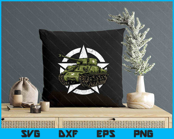 Sherman M4 World War 2 Army Tank Vintage Tank A Military Boy SVG PNG Digital Printable Files