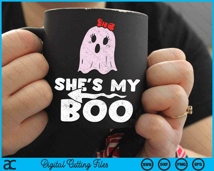 She's My Boo Cute Boyfriend Halloween Costume SVG PNG Digital Cutting Files