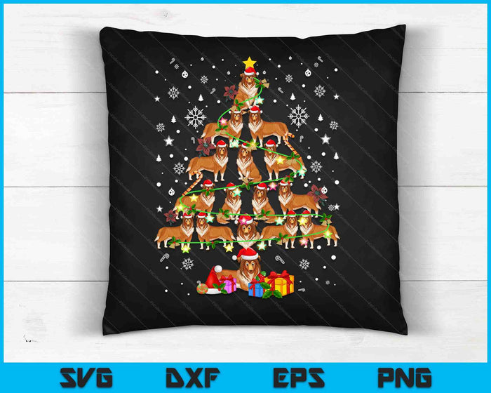 Shetland Sheepdog kerstboom grappige Sheltie Kerstmis SVG PNG digitale snijbestanden