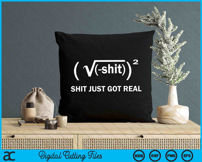 Shit Just Got Real Funny Math Equation SVG PNG Digital Cutting Files