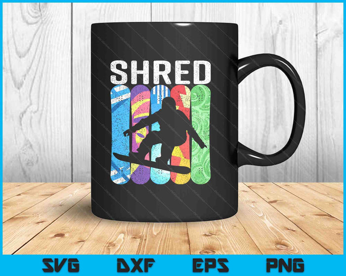 Shred Winter Snowboard Snowboarding Rider SVG PNG Digital Printable Files