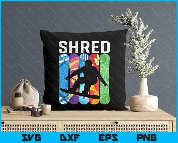 Shred Winter Snowboard Snowboarding Rider SVG PNG Digital Printable Files