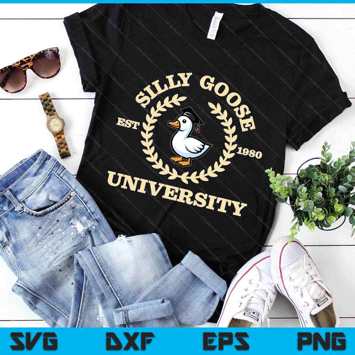 Silly Goose University Vintage SVG PNG Digital Printable Files