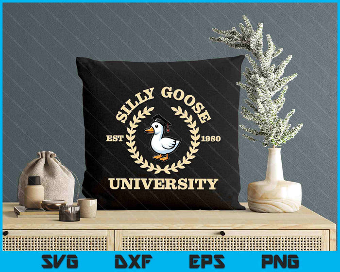Silly Goose University Vintage SVG PNG Digital Printable Files
