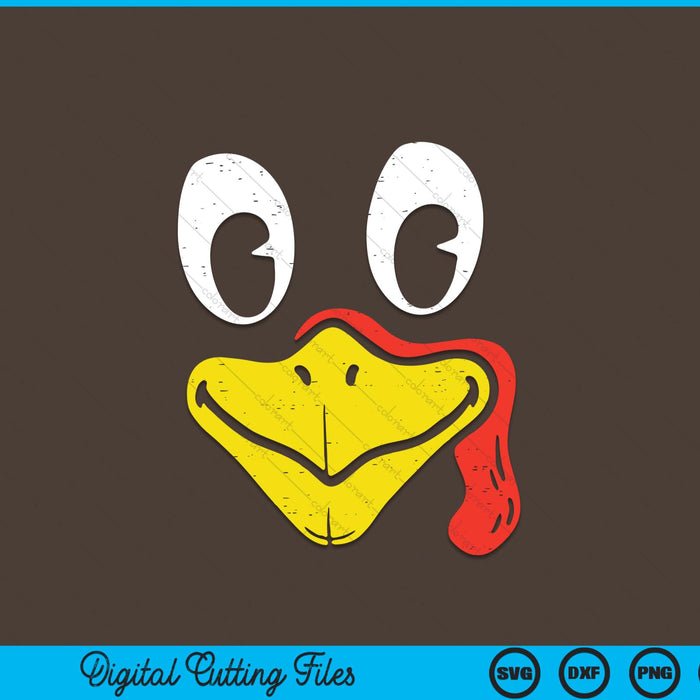 Silly turkey face Thanksgiving dinner SVG cut file