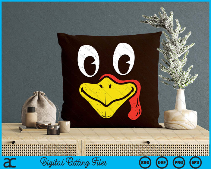 Silly Turkey Face Funny Thanksgiving Dinner SVG PNG Digital Printable Files