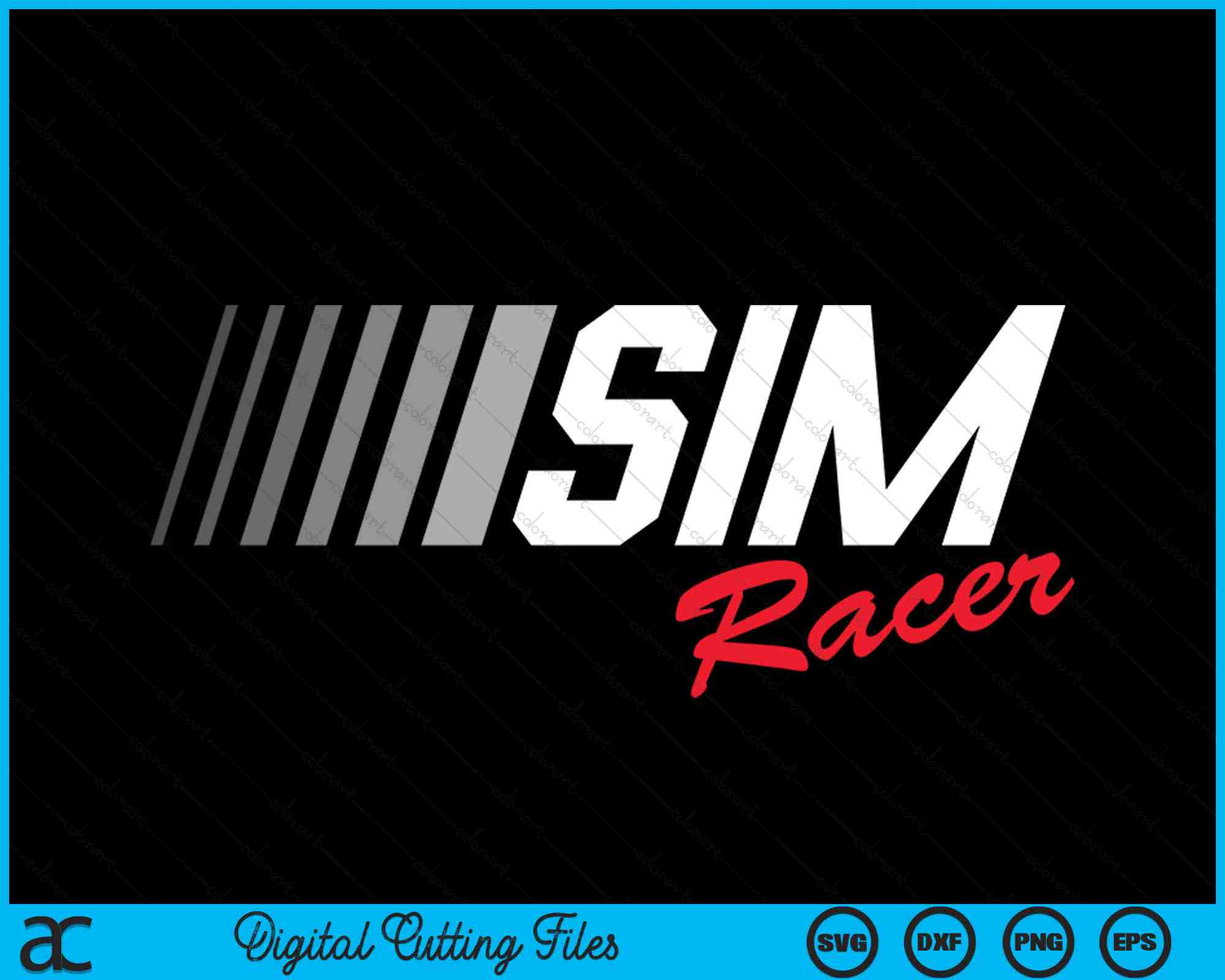 Sim Racer Logo Sim Racing Sim Racer SVG PNG Digital Cutting Files – creativeusarts