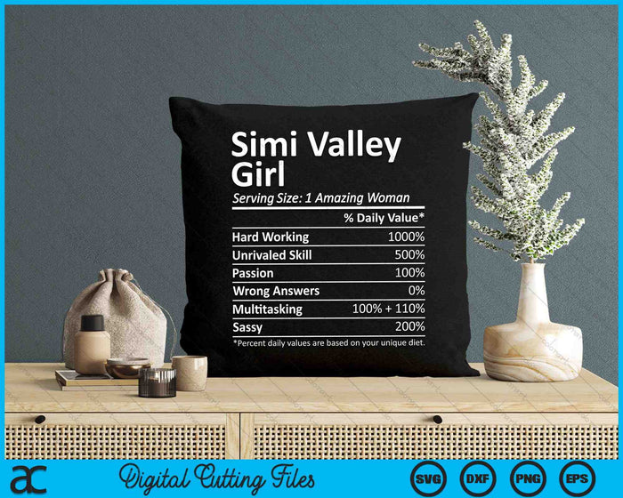 Simi Valley Girl CA California Funny City Home Roots SVG PNG Archivos de corte digital