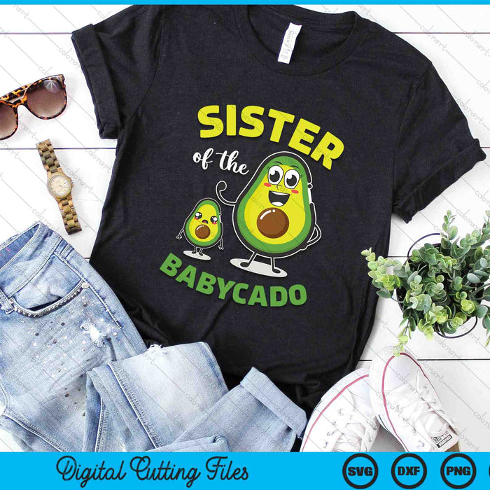 Zus van de Babycado Avocado-familie bijpassende SVG PNG digitale afdrukbare bestanden