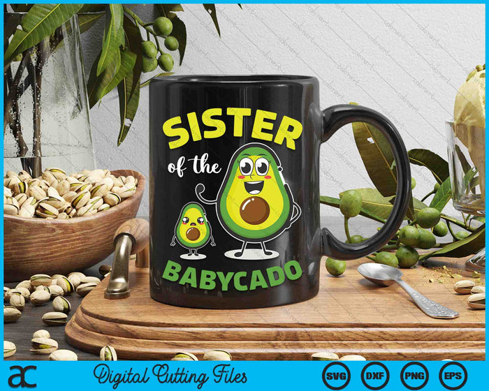 Zus van de Babycado Avocado-familie bijpassende SVG PNG digitale afdrukbare bestanden