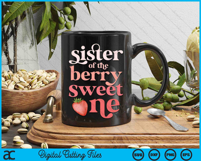 Zuster van de Berry Sweet One Strawberry eerste verjaardag SVG PNG digitale snijbestanden