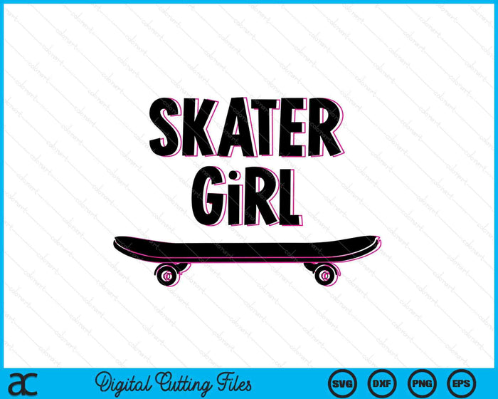 Skater Girl Skateboard SVG PNG Digital Printable Files