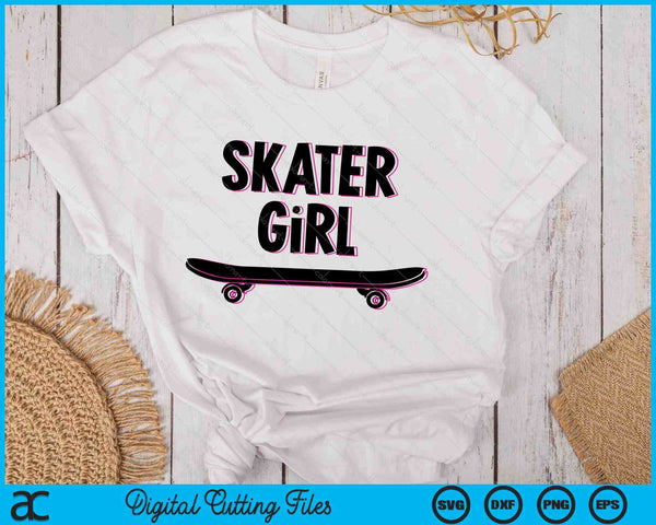 Skater Girl Skateboard SVG PNG Digital Printable Files