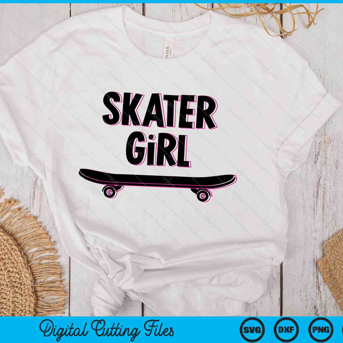 Skater Girl Skateboard SVG PNG Digital Printable Files