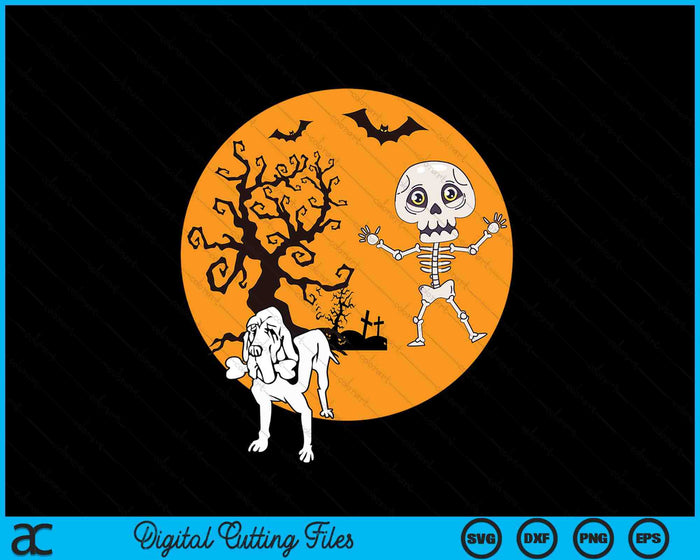 Skeleton Bone Halloween Costume Dog Halloween Bloodhound SVG PNG Digital Cutting File