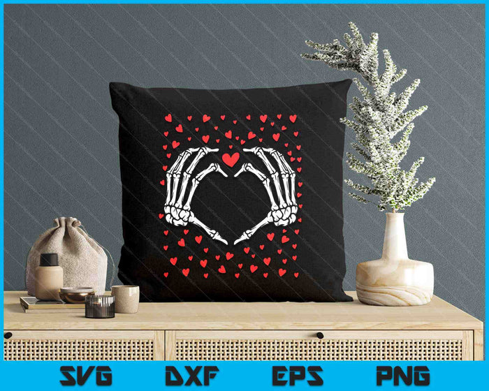 Skeleton Hand Heart Valentines Day Funny Bones Love SVG PNG Digital Printable Files