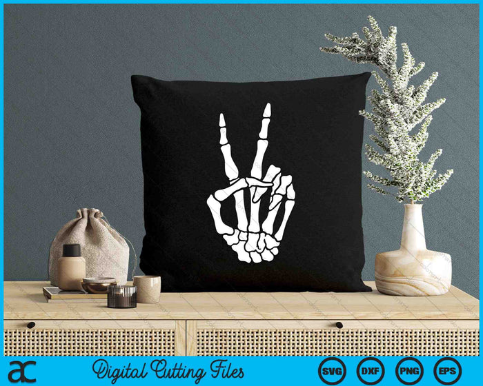 Skeleton Hand Peace Sign Cool Halloween Hippie SVG PNG Digital Cutting Files