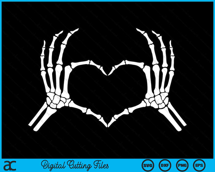 Skeleton Hands Making Heart Halloween Costume SVG PNG Digital Cutting Files