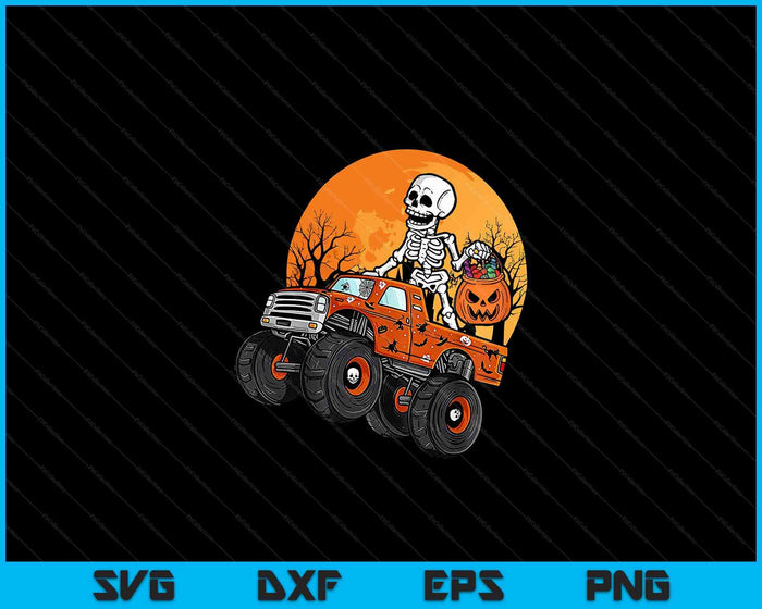 Skeleton Monster Truck Moon Candy Toddler Boys Halloween Kid SVG PNG Digital Cutting Files