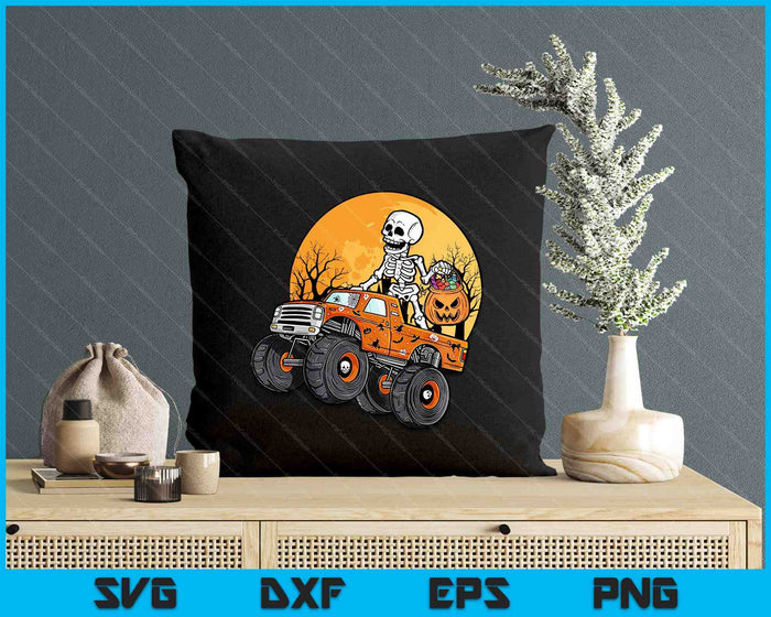 Skeleton Monster Truck Moon Candy Toddler Boys Halloween Kid SVG PNG Digital Cutting Files