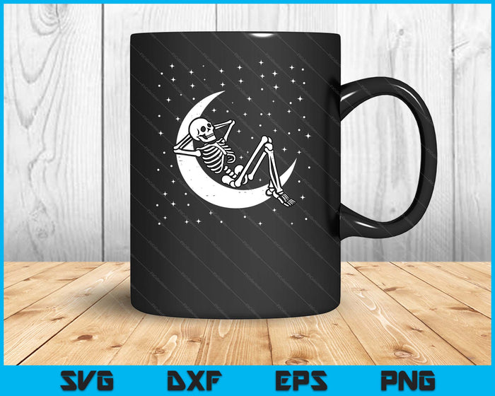 Skeleton Moon Goth Halloween Costume SVG PNG Digital Printable Files