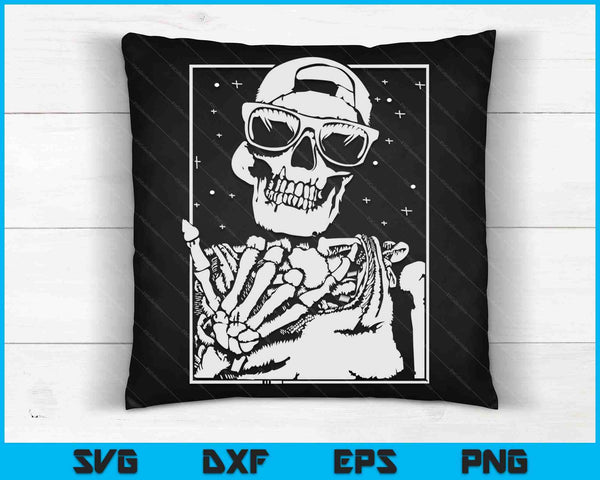 Esqueleto Rock Mano Halloween Traje SVG PNG Archivos de Corte Digital