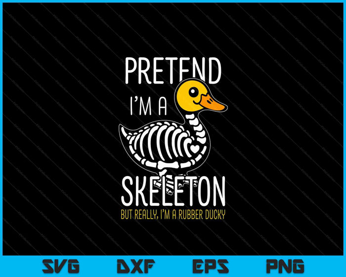 Skeleton Rubber Duck Spooky Duckling SVG PNG Digital Cutting File