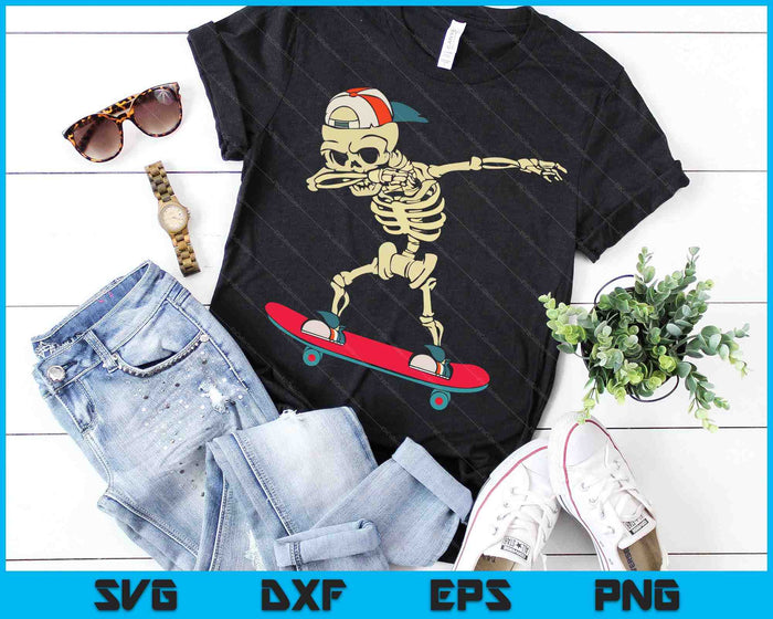 Esqueleto Skateboard Dabbing Skate SVG PNG Archivos de corte digital
