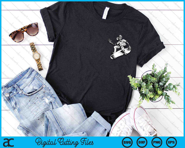 Skeleton Skateboard Halloween Costume SVG PNG Digital Cutting Files - on a t-shirt